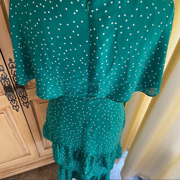 BB Dakota Green Polka Dot Midi Ruffle Dress - Picture 4 of 8